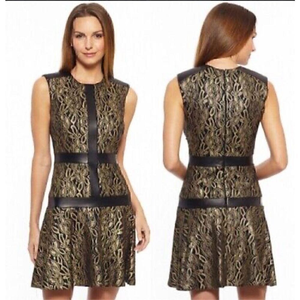 Nicole Miller Black and Gold Dress